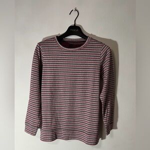 Lands End Houndstooth Long Sleeve Top SZ XS